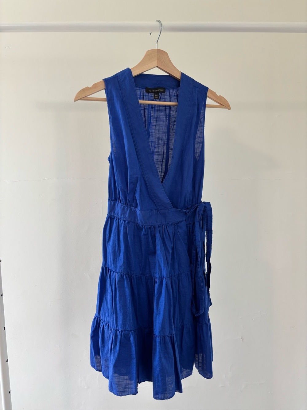 Banana Republic Sleeveless Wrap Cotton Midi Dress - Cobalt - Picture 2 of 9